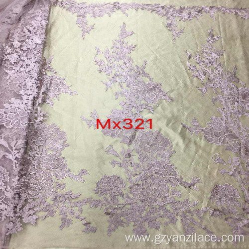 Pink Flower Lace Embroidery Material for Dress